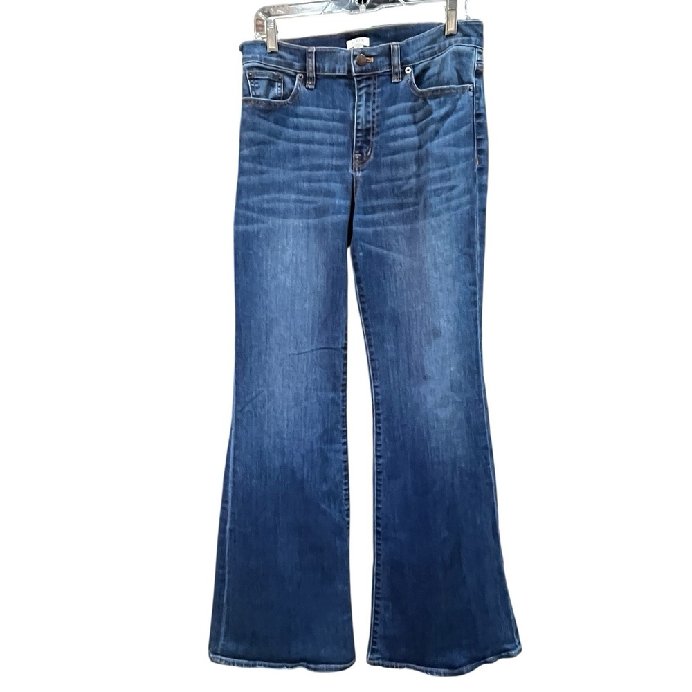 J Crew Flared Denim Jeans Size 29 Stretchy Festival Cowgirl Western Classic